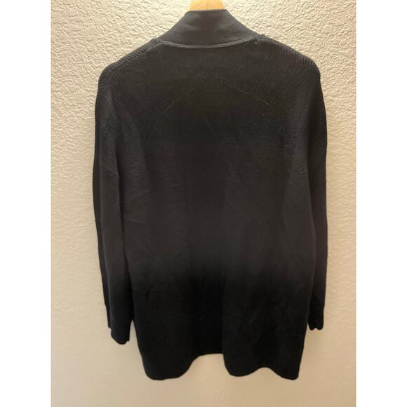 Lululemon Merino Wool Blend Ribbed Wrap Sweater Black Sz 8 Cardigan Lightweight - Picture 7 of 14